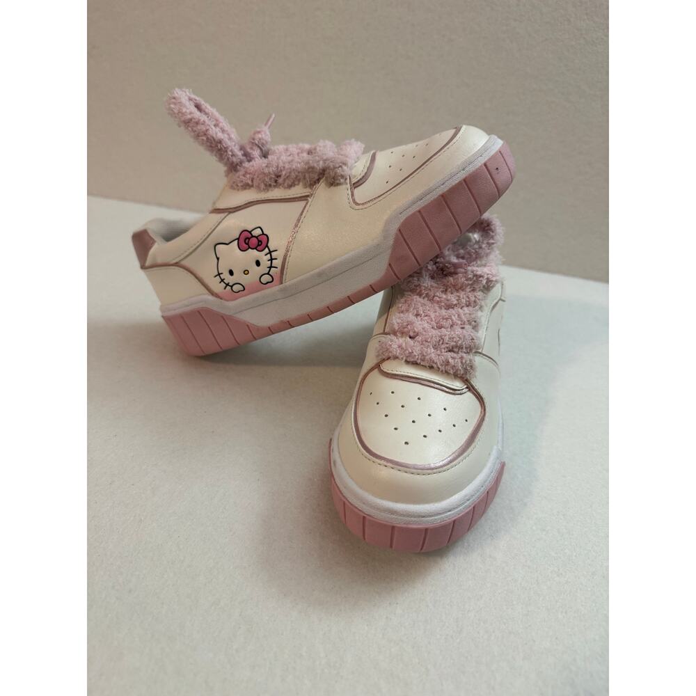 Children's Place New Girls 4 Hello Kitty Sneakers White Pink - Picture 2 of 11